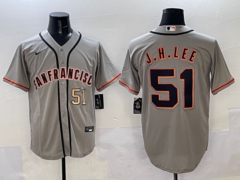 Men San Francisco Giants 51 J.H.Lee Grey Game Nike 2025 MLB Jersey style 33